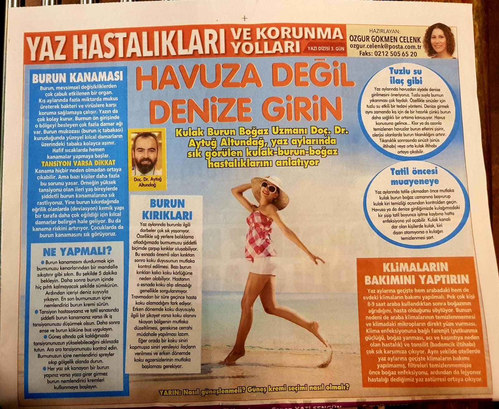 Yaz Hastalıkları ve Korunma Yolları - Posta Gazetesi - Prof. Dr. Aytuğ 